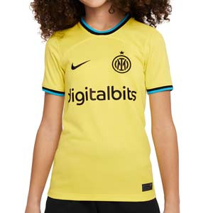 Camiseta Nike 3a Inter niño 2022 2023 Dri-Fit Stadium - Camiseta tercera equipación infantil Nike del Inter de Milán 2022 2023 - amarilla