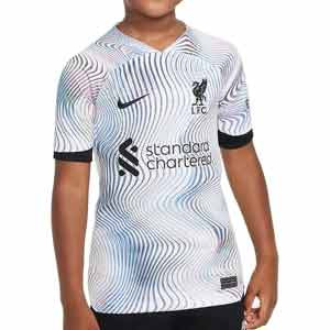Camiseta Nike 2a Liverpool niño 2022 2023 Dri-Fit Stadium - Camiseta de la segunda equipación infantil Nike del Liverpool 2022 2023 - blanca 