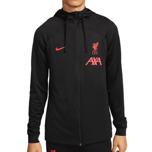 Chaqueta Nike Liverpool Dri-Fit Strike Hoodie - Chaqueta de chándal con capucha Nike del Liverpool FC - negra