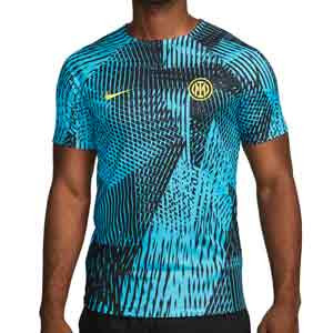 Camiseta Nike Inter Dri-Fit pre-match UCL - Camiseta de calentamiento pre-partido Nike del Inter de Milán para la Champions League - azul celeste