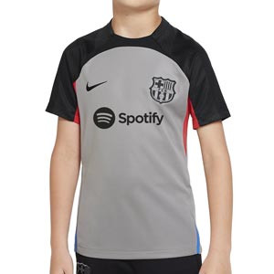 Camiseta Nike Barcelona niño entreno Dri-Fit Strike UCL - Camiseta de entrenamiento infantil Nike del FC Barcelona para la Champions - gris