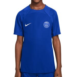 Camiseta Nike PSG niño entrenamiento Dri-Fit Strike UCL - Camiseta de entrtenamiento de fútbol infantil Nike del Paris Saint-Germain de la Champions League - azul