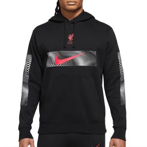 Sudadera Nike Liverpool Sportswear Club Hoodie - Sudadera con capucha de algodón Nike del Liverpool FC - negraá