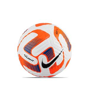 Balón Nike Flight talla 5 - Balón de fútbol profesional Nike en talla 5 - blanco, naranja