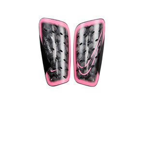 Nike Mercurial Flylite Superlock - Espinilleras de fútbol Nike con mallas de sujeción - rosas, negras