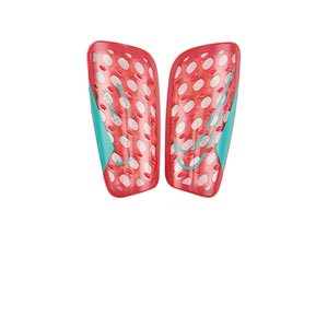 Nike Mercurial Flylite Superlock - Espinilleras de fútbol Nike con mallas de sujeción - rojas