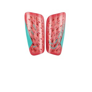 Nike Mercurial Lite Superlock - Espinilleras de fútbol Nike con mallas de sujeción - rojas