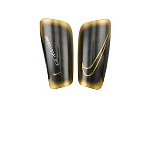 Espinilleras Nike Mercurial Lite - Espinilleras de fútbol Nike con mallas de sujeción - negras