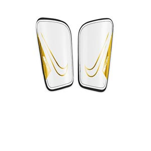 Nike Mercurial Hardshell - Espinilleras de fútbol Nike con cintas de velcro - blancas