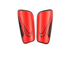 Nike Mercurial Hardshell - Espinilleras de fútbol Nike con cintas de velcro - rojas