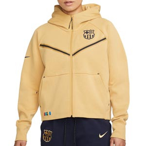 Sudadera Nike Barcelona mujer Tech Fleece Essentials Hoodie - Sudadera con capucha para mujer del FC Barcelona - dorada