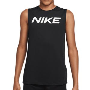 Camiseta tirantes Nike Pro niño Dri-Fit - Camiseta sin mangas infantil de entrenamiento Nike Dri-Fit - negra
