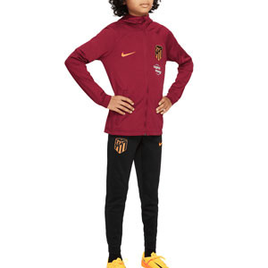 Chándal Nike Atlético niño Dri-Fit Strike Hoodie - Chándal Nike infantil con capucha del Atlético de Madrid - granate, negro