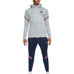 Chándal Nike 4a PSG x Jordan Dri-Fit Strike Hoodie - Chándal con capucha de entrenamiento Nike del París Saint-Germain - gris, azul marino