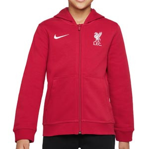 Chaqueta Nike Liverpool niño Sportswear Hoodie Club - Chaqueta de chándal con capucha infantil Nike del Liverpool FC - roja