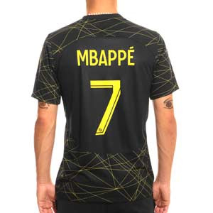 Camiseta Nike 4a PSG x Jordan Mbappé 2023 Dri-Fit Stadium - Camiseta cuarta equipación Nike x Jordan de Kylian Mbappé del París Saint-Germain 2023 - negra
