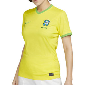 Camiseta Nike Brasil mujer Dri-Fit Stadium WWC 2023 - Camiseta de la primera equipación de mujer Nike de Brasil WWC - amarilla