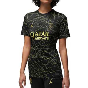 Camiseta Nike 4a PSG x Jordan mujer 2023 Dri-Fit Stadium - Camiseta cuarta equipación de mujer Nike x Jordan del París Saint-Germain 2023 - negra