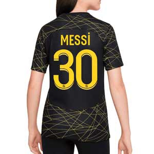Camiseta Nike 4a PSG niño Messi Stadium 22-23 Dri-Fit - Camiseta infantil de la cuarta equipación Nike de Messi del Paris Saint-Germain 2022 2023 - negra