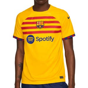 Camiseta Nike 4a Barcelona Senyera 2023 Dri-Fit Stadium - Camiseta cuarta equipación Nike del FC Barcelona 2023 - amarilla