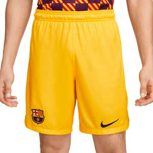 Short Nike 4a Barcelona Senyera 2023 Dri-Fit Stadium - Pantalón corto cuarta equipación Nike del FC Barcelona 2023 - amarillo