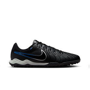 Nike Tiempo Legend 10 Academy TF - Zapatillas de fútbol infantiles multitaco de piel sintética Nike suela turf - negras, azules