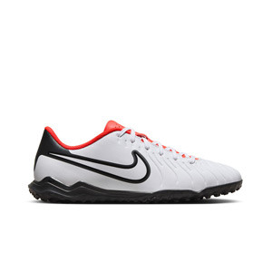 Nike Tiempo Legend 10 Club TF - Zapatillas de fútbol multitaco de piel sintética Nike TF suela turf - blancas, rojas