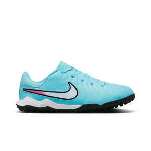 Nike Jr Tiempo Legend 10 Academy TF - Zapatillas de fútbol multitaco infantiles de piel sintética Nike TF suela turf - azul claro