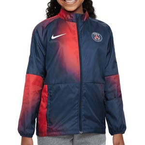 Chubasquero Nike PSG niño Repel Academy All Weather Fan - Chubasquero Nike del Paris Saint-Germain - azul marino, roja