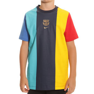 Camiseta Nike Barcelona niño Voice - Camiseta de algodón infantil Nike del FC Barcelona - multicolor