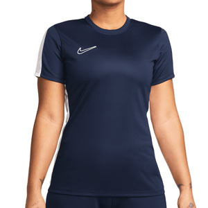 Camiseta de entrenamiento Nike mujer Dri-Fit Academy 23 - Camiseta de maga corta de mujer para entrenamiento fútbol Nike - azul marino