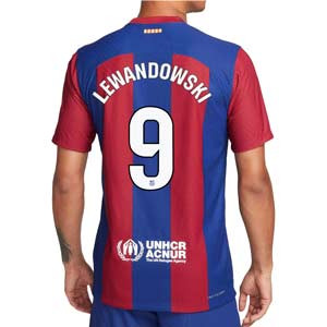 Camiseta Nike Barcelona Lewandowski 2023 2024 DF ADV Match - Camiseta auténtica de la primera equipación de Robert Lewandowski Nike del FC Barcelona 2023 2024 - azulgrana