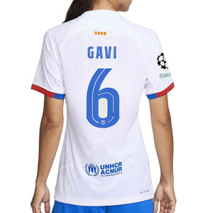 Camiseta Nike 2a Barcelona mujer Gavi 23 24 DF ADV Match UCL