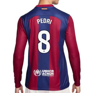 Camiseta Nike Barcelona Pedri 2023 2024 Dri-Fit Stadium - Camiseta de manga larga de la primera equipación de Pedri Nike del FC Barcelona 2023 2024 - azulgrana