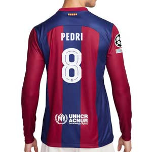 Camiseta Nike Barcelona Pedri 23 24 DF Stadium UCL - Camiseta de manga larga primera equipación de Pedri Nike del FC Barcelona para la Champions 23 24 - azulgrana
