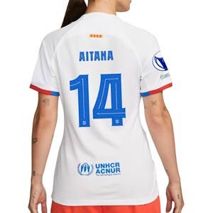 Camiseta Nike 2a Barcelona mujer Aitana 2324 DF Stadium UWCL - Camiseta para mujer segunda equipación de Aitana Nike del FC Barcelona para la Champions Femenina 23 24 - blanca