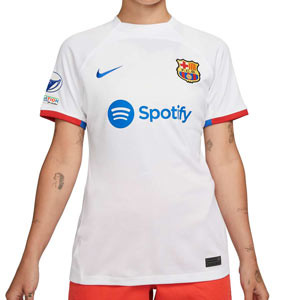 Camiseta Nike 2a Barcelona mujer 23 24 Dri-F Stadium UWCL - Camiseta de la segunda equipación para mujer Nike del FC Barcelona 2023 2024 de Champions League femenina - blanca