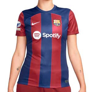 Camiseta Nike Barcelona mujer 2023 2024 DF Stadium UWCL - Camiseta para mujer de la primera equipación Nike del FC Bracelona de la Champions League 2023 2024 - azulgrana