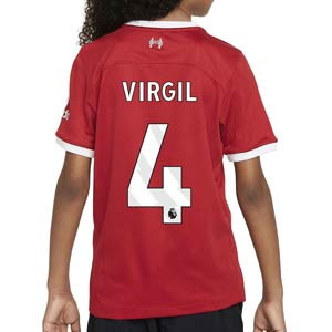 Camiseta Nike Liverpool niño Virgil 2023 2024 Dri-F Stadium - Camiseta de la primera equipación infantil de Van Dijk Nike del Liverpool FC 2023 2024 - roja