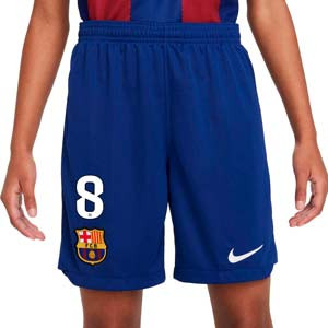 Short Nike Barcelona Pedri niño 2023 2024 Dri-Fit Stadium - Pantalón corto infantil primera equipación Nike del FC Barcelona Pedri 2023 2024 - azul