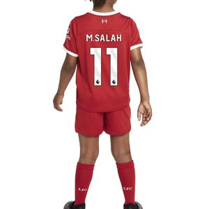 Equipación Nike Liverpool niño 3-8 años Salah 2023 2024 - Conjunto infantil de 3 a 8 años Nike del Liverpool FC de Salah 2023 2024 - roja