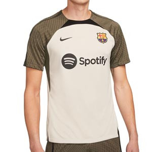Camiseta Nike Barcelona entrenamiento Dri-Fit Strike - Camiseta de entrenamiento Nike del FC Barcelona - beige, verde oscura