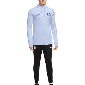 Chándal Nike Inter Dri-Fit Strike Hoodie - Chándal Nike con capucha del Inter de Milán - azul claro, negro