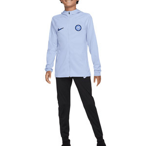 Chándal Nike Inter niño Dri-Fit Strike Hoodie - Chándal Nike con capucha infantil del Inter de Milán - azul claro, negro
