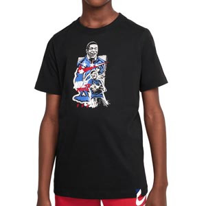 Camiseta algodón Nike Francia niño Player - Camiseta de algodón de manga corta infantil Nike de la sección francesa - negra