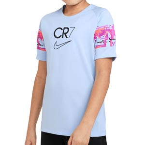 Camiseta Nike CR7 niño Dri-Fit - Camiseta de entrenamiento de fútbol infantil Nike de Cristiano Ronaldo - azul claro