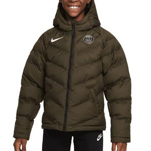 Chaqueta Nike PSG niño Sportswear - Abrigo de invierno infantil Nike del Paris Sain-Germain - verde oscuro