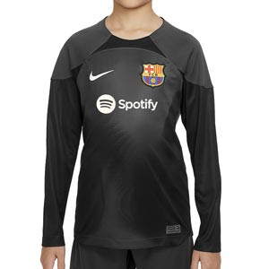 Camiseta Nike Barcelona niño portero 2022 2023 Stadium - Camiseta de manga larga infantil de portero Nike del FC Barcelona 2022 2023 - negra