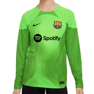 Camiseta Nike Barcelona niño portero 2022 2023 Stadium - Camiseta de manga larga de portero Nike del FC Barcelona 2022 2023 - verde