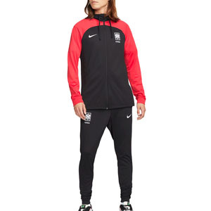 Chándal Nike Corea del Sur Dri-Fit Strike Hoodie - Chándal de paseo Nike de la selección de Corea del Sur - negro, rojo